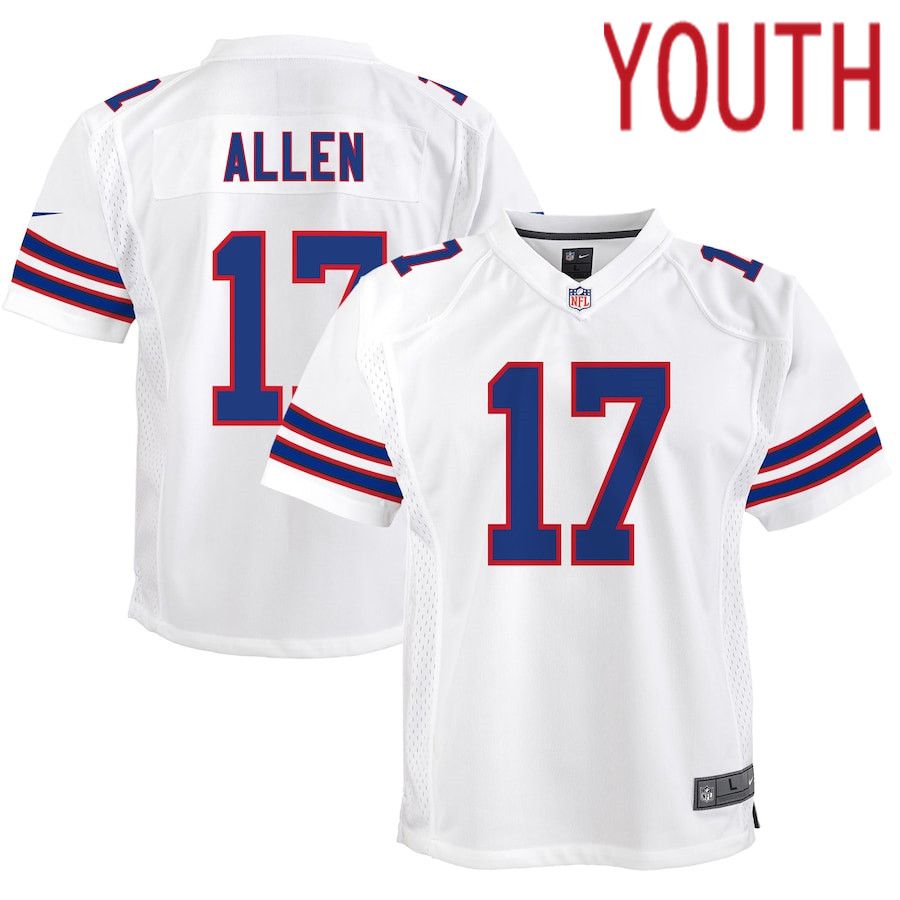 Youth Buffalo Bills #17 Josh Allen Nike White Game Player NFL Jersey